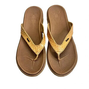 KuaiLu Yoga Mat Flip Flops Tan Thong Sandals Size 41